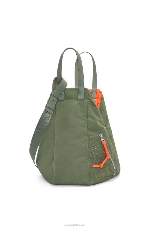 Loewe Women Hammock Tote reversible bag in nylon 206XF446 Vintage Khaki