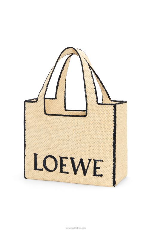 Loewe Women Large Font Tote in raffia 206XF34 Natural