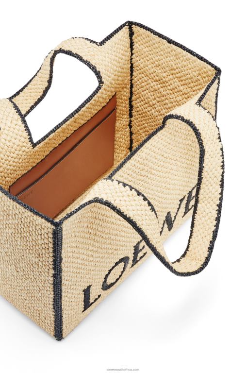 Loewe Women Large Font Tote in raffia 206XF34 Natural