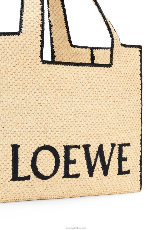 Loewe Women Large Font Tote in raffia 206XF34 Natural