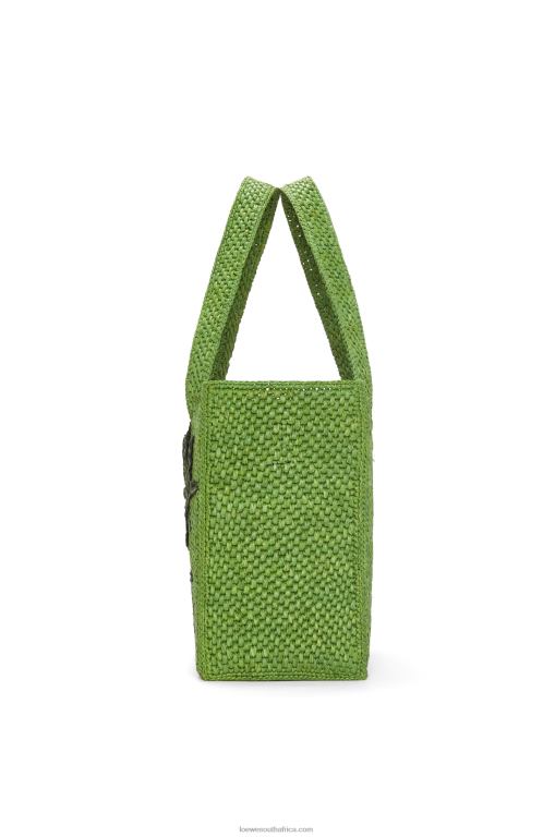 Loewe Women Leaf Font Tote in raffia 206XF31 Green
