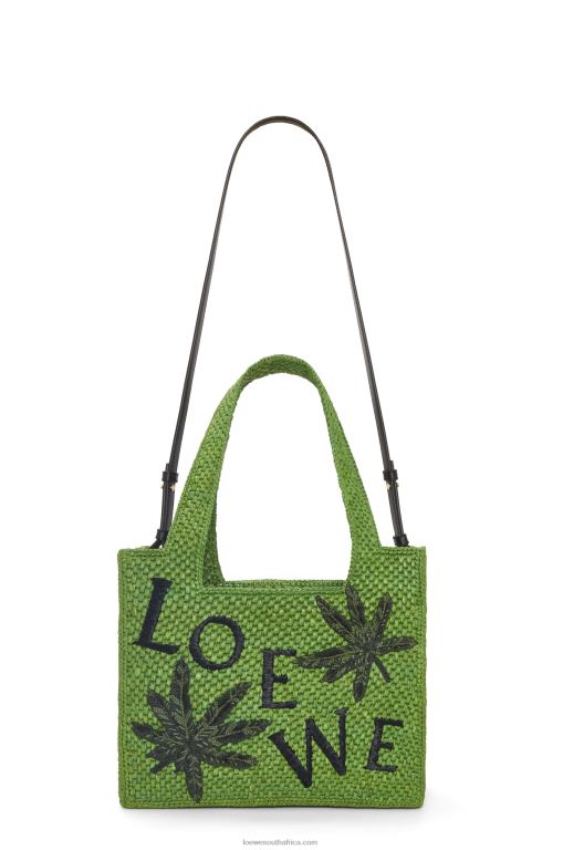 Loewe Women Leaf Font Tote in raffia 206XF31 Green
