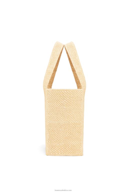 Loewe Women Medium Font Tote in raffia 206XF30 Natural