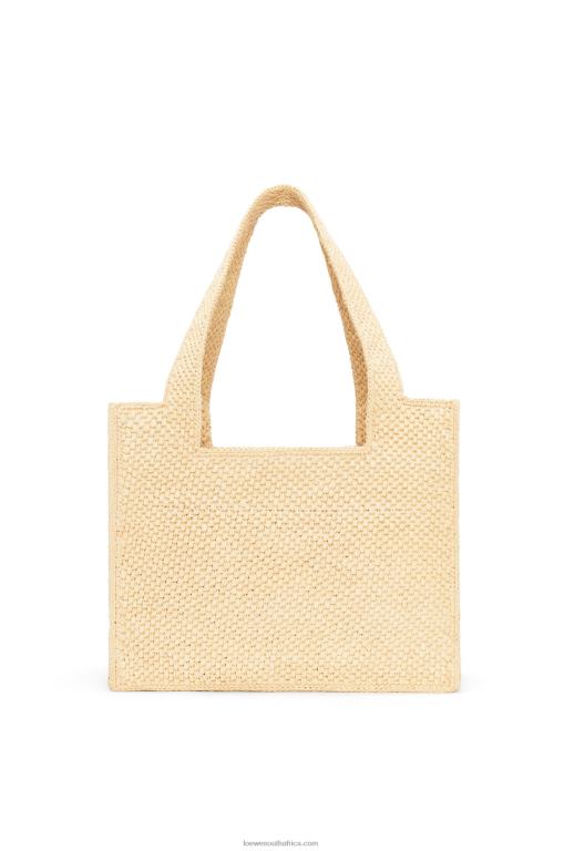 Loewe Women Medium Font Tote in raffia 206XF30 Natural