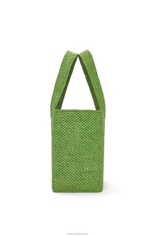 Loewe Women Medium Font Tote in raffia 206XF32 Green