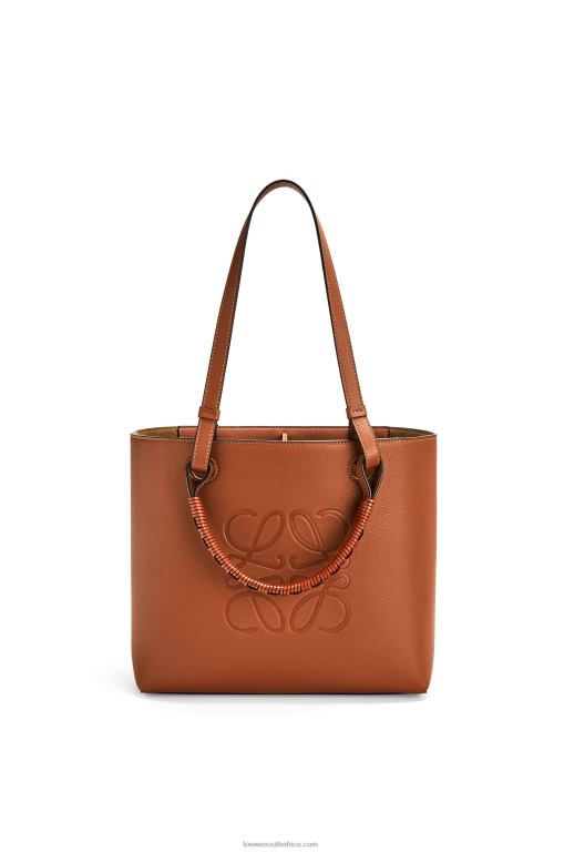 Loewe Women Small Anagram Tote bag in classic calfskin 206XF124 Tan