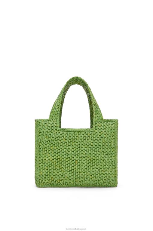 Loewe Women Small Font Tote in raffia 206XF108 Green