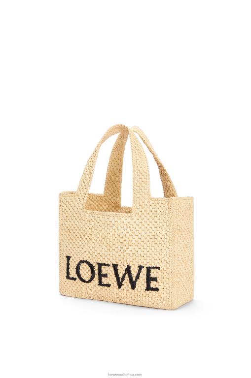 Loewe Women Small Font Tote in raffia 206XF33 Natural