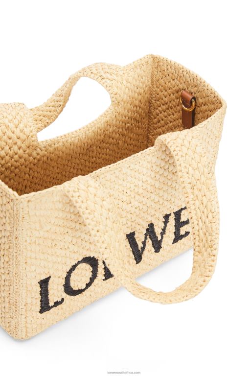 Loewe Women Small Font Tote in raffia 206XF33 Natural