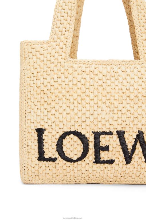 Loewe Women Small Font Tote in raffia 206XF33 Natural