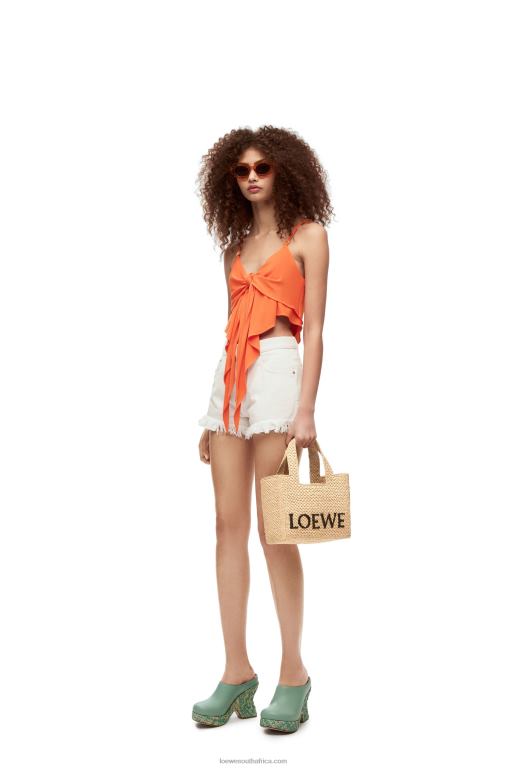 Loewe Women Small Font Tote in raffia 206XF33 Natural