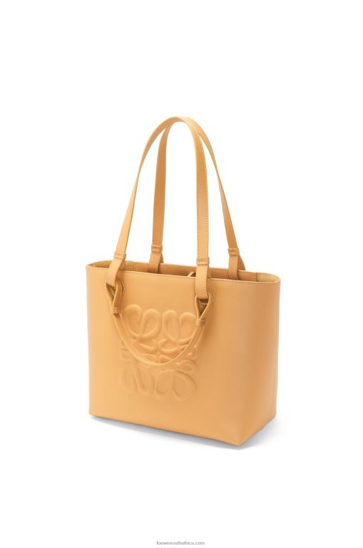 Loewe Women Small Inflated Anagram Tote in classic calfskin 206XF123 Warm Desert