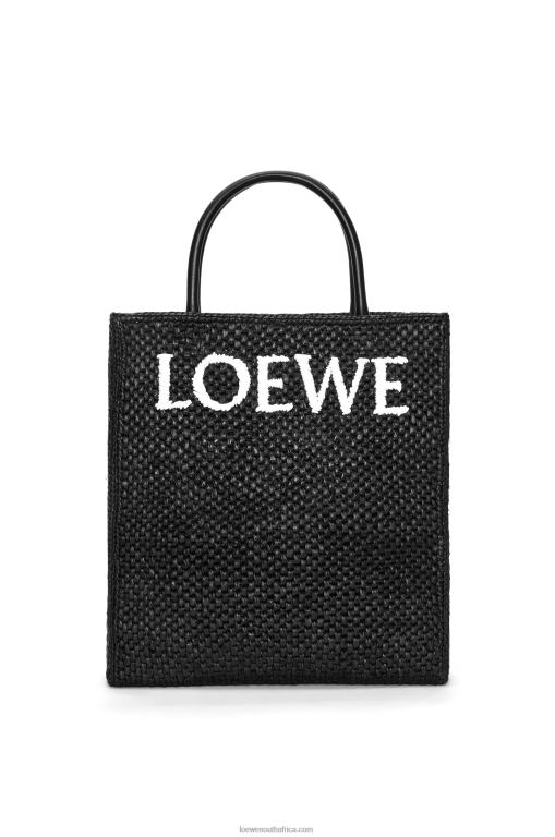 Loewe Women Standard A4 Tote bag in raffia 206XF73 Black/White