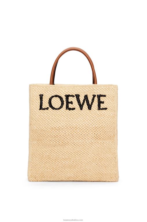 Loewe Women Standard A4 Tote bag in raffia 206XF75 Natural/Black