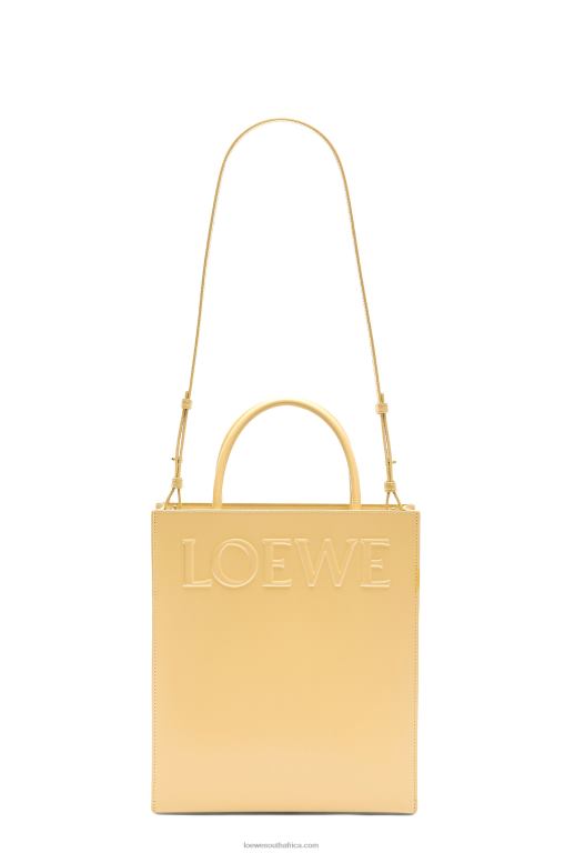 Loewe Women Standard A4 Tote in sleek calfskin 206XF120 Dark Butter