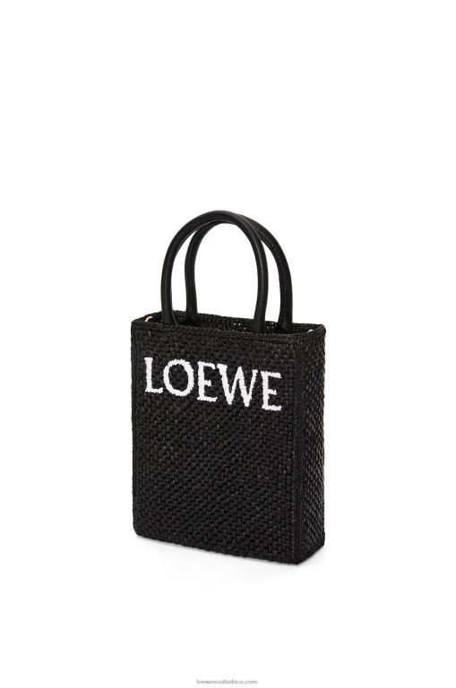 Loewe Women Standard A5 Tote bag in raffia 206XF72 Black/White