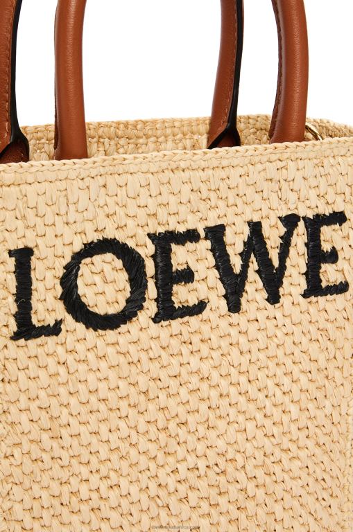 Loewe Women Standard A5 Tote bag in raffia 206XF74 Natural/Black
