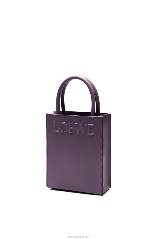 Loewe Women Standard A5 Tote in sleek calfskin 206XF192 Deep Aubergine
