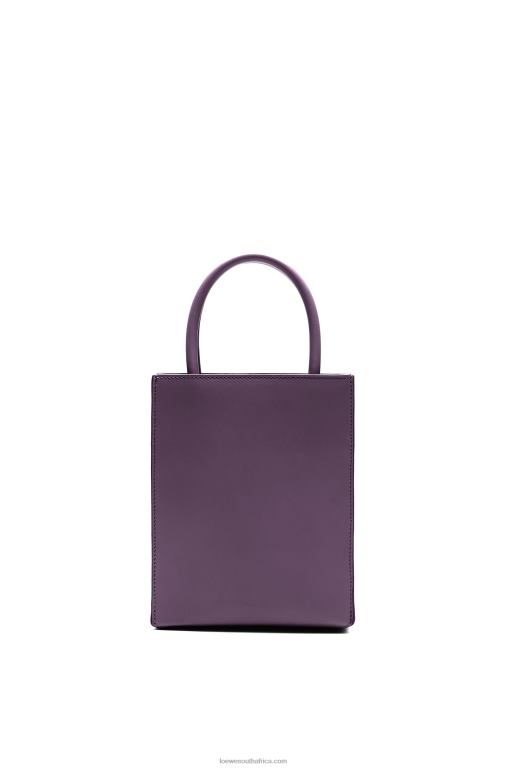 Loewe Women Standard A5 Tote in sleek calfskin 206XF192 Deep Aubergine