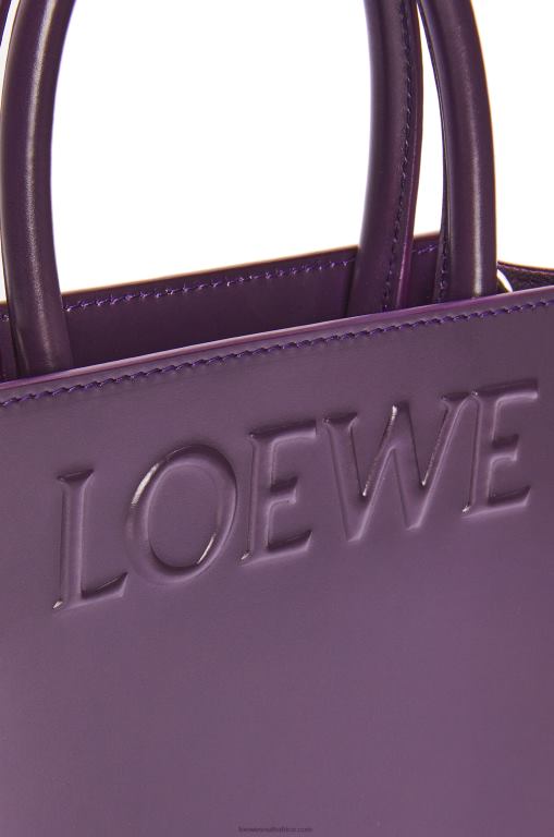 Loewe Women Standard A5 Tote in sleek calfskin 206XF192 Deep Aubergine