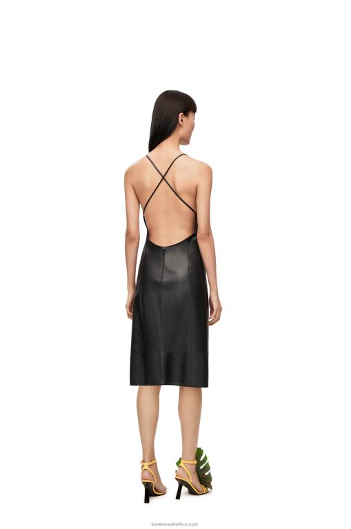 Loewe Women Anagram strappy dress in nappa 206XF1071 Black