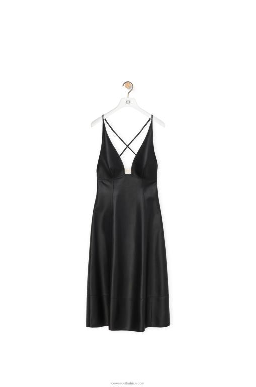 Loewe Women Anagram strappy dress in nappa 206XF1071 Black