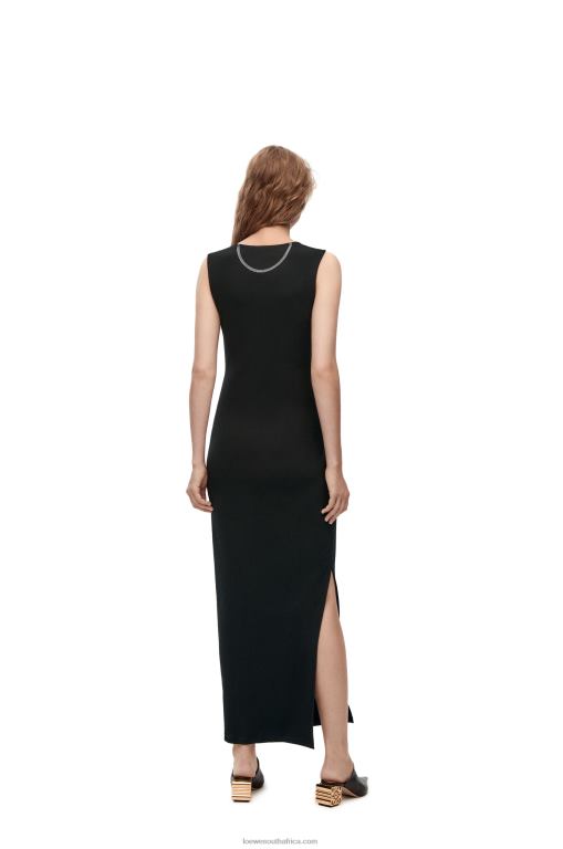 Loewe Women Anagram tank dress in cotton 206XF1091 Black