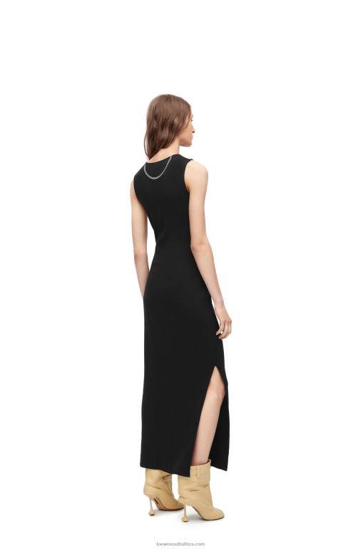 Loewe Women Anagram tank dress in cotton 206XF1091 Black