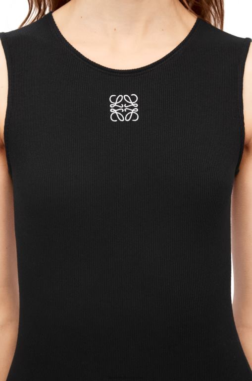 Loewe Women Anagram tank dress in cotton 206XF1091 Black
