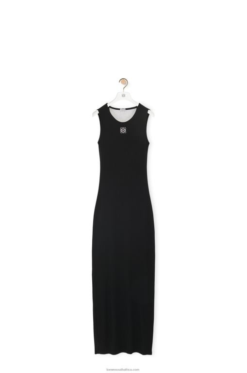 Loewe Women Anagram tank dress in cotton 206XF1091 Black