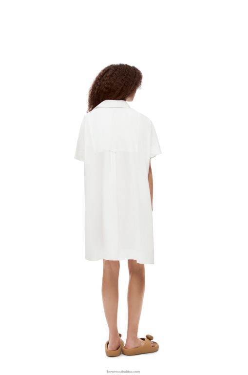 Loewe Women Anagram tunic dress in cotton 206XF1056 White