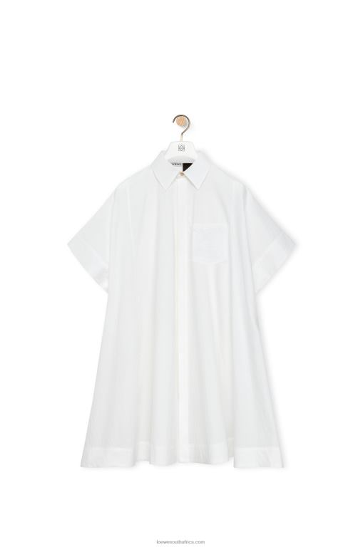 Loewe Women Anagram tunic dress in cotton 206XF1056 White