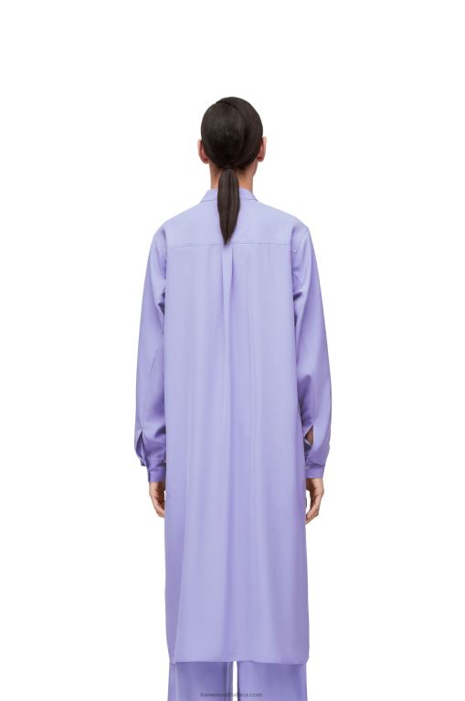 Loewe Women Anagram tunic dress in silk toile 206XF1075 Lilac