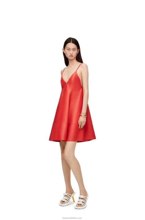 Loewe Women Anthurium strappy dress in nappa 206XF1065 Red