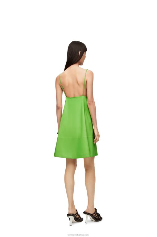 Loewe Women Anthurium strappy dress in nappa 206XF1067 Fluo Green