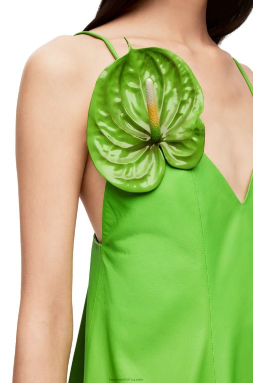 Loewe Women Anthurium strappy dress in nappa 206XF1067 Fluo Green
