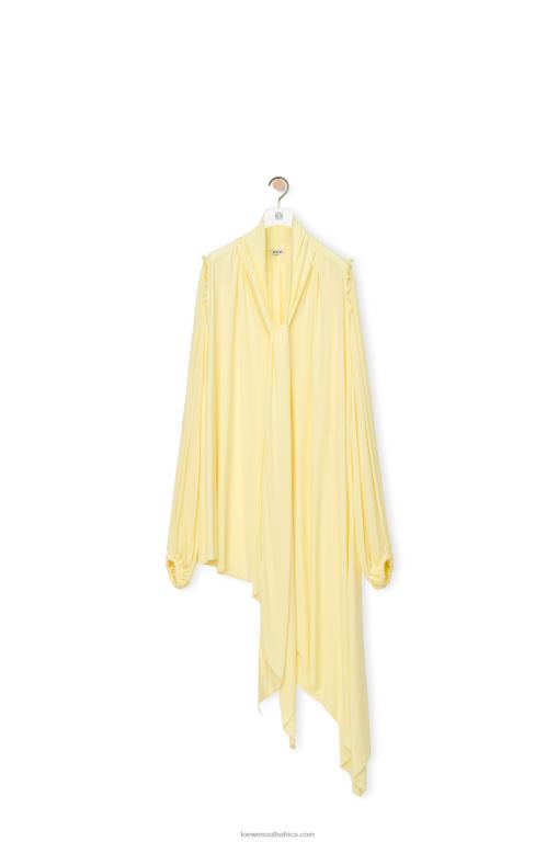 Loewe Women Asymmetric dress in viscose crepe jersey 206XF1085 Vanilla