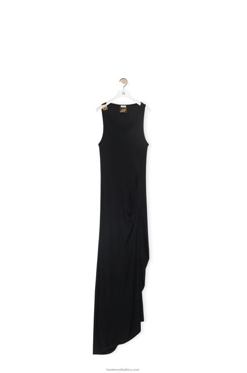 Loewe Women Asymmetric tank dress in viscose 206XF1060 Black