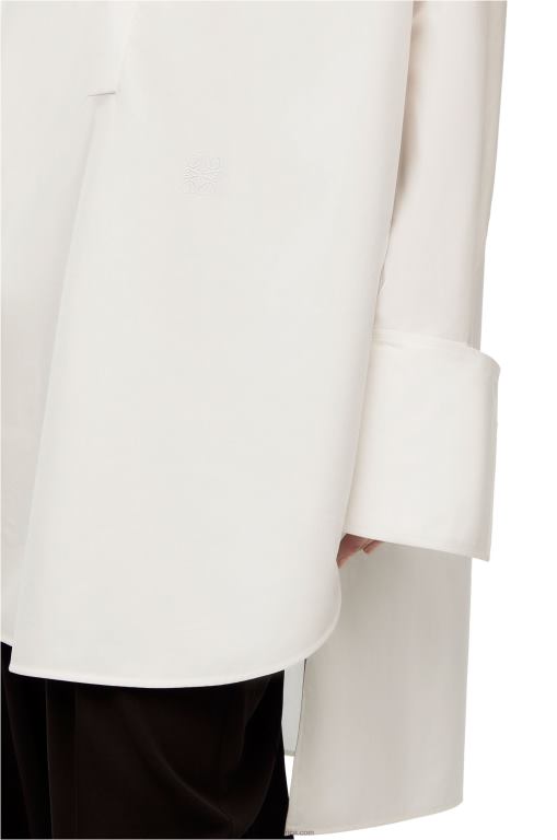 Loewe Women Deconstructed shirt dress in cotton 206XF1095 Optic White