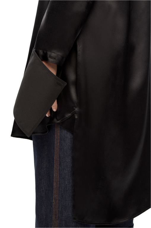 Loewe Women Deconstructed shirt dress in silk 206XF1099 Black