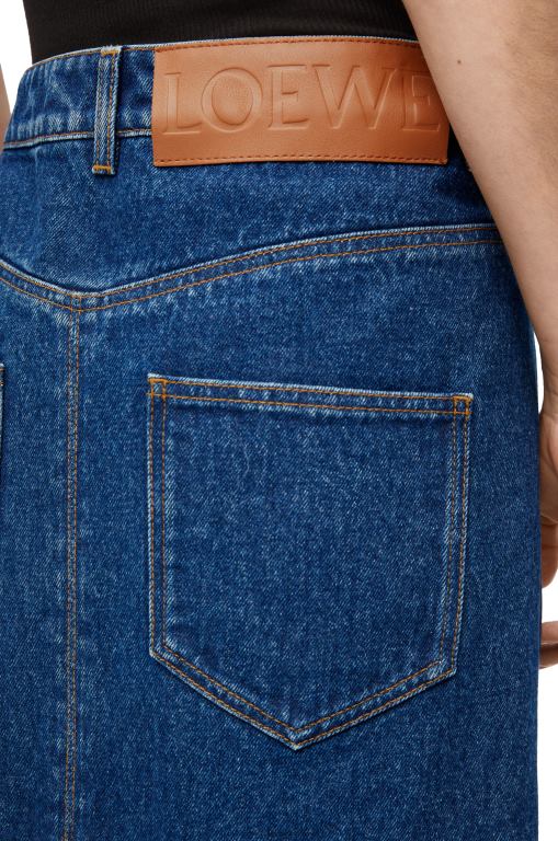 Loewe Women Deconstructed skirt in denim 206XF1160 Denim Blue