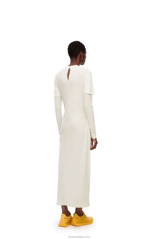 Loewe Women Draped dress in crepe jersey 206XF1093 White