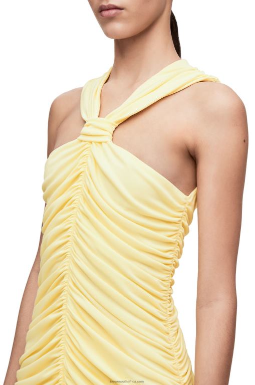 Loewe Women Draped long dress in crepe jersey 206XF1076 Vanilla