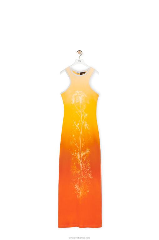 Loewe Women Fennel tank dress in cotton 206XF1041 Yellow/Orange