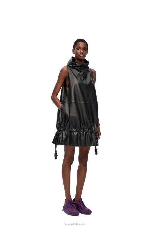 Loewe Women Flamenco dress in nappa 206XF1100 Black