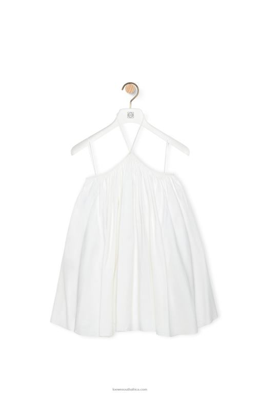 Loewe Women Halterneck dress in linen 206XF1054 White