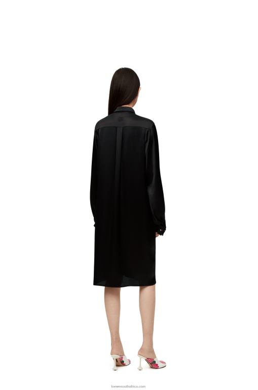 Loewe Women Knot dress in crepe satin 206XF1074 Black