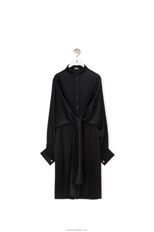 Loewe Women Knot dress in crepe satin 206XF1074 Black