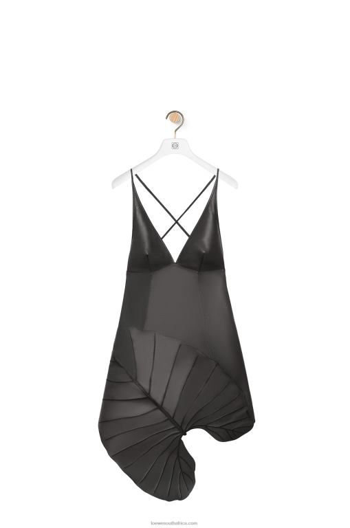Loewe Women Leaf intarsia dress in nappa 206XF1038 Black