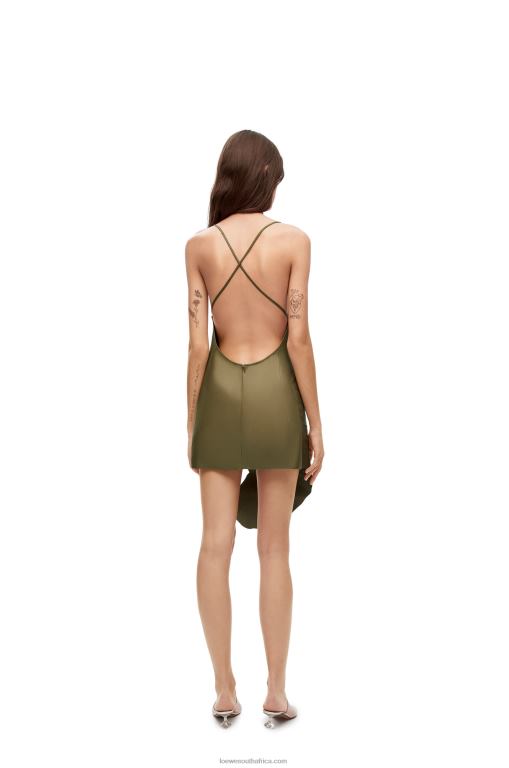 Loewe Women Leaf intarsia dress in nappa 206XF1039 Tea Green